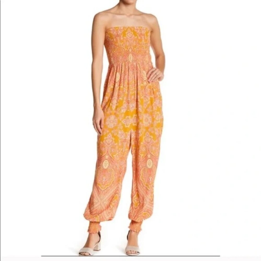 Free People Women's Thinking of You Strapless Jumpsuit - size S